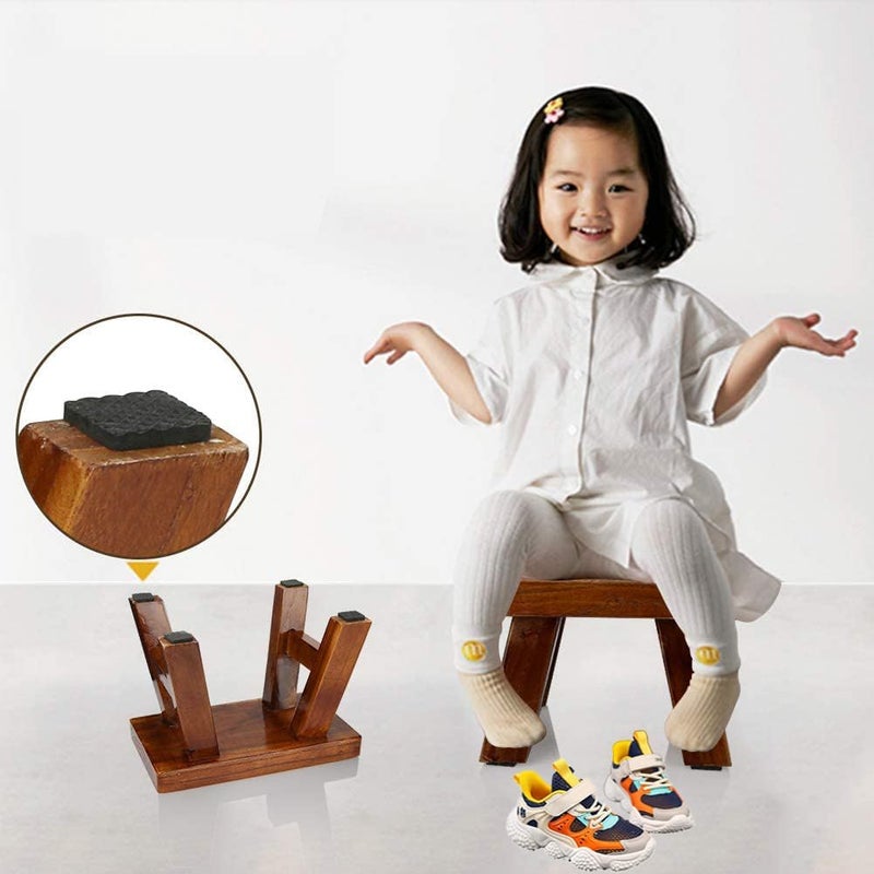 XDSTOOL Small Stool Wooden Step Stool Footstool Solid Wood 8 inch for Kids Adults Plant Stand Fishing Stool (Brown) - Image 4